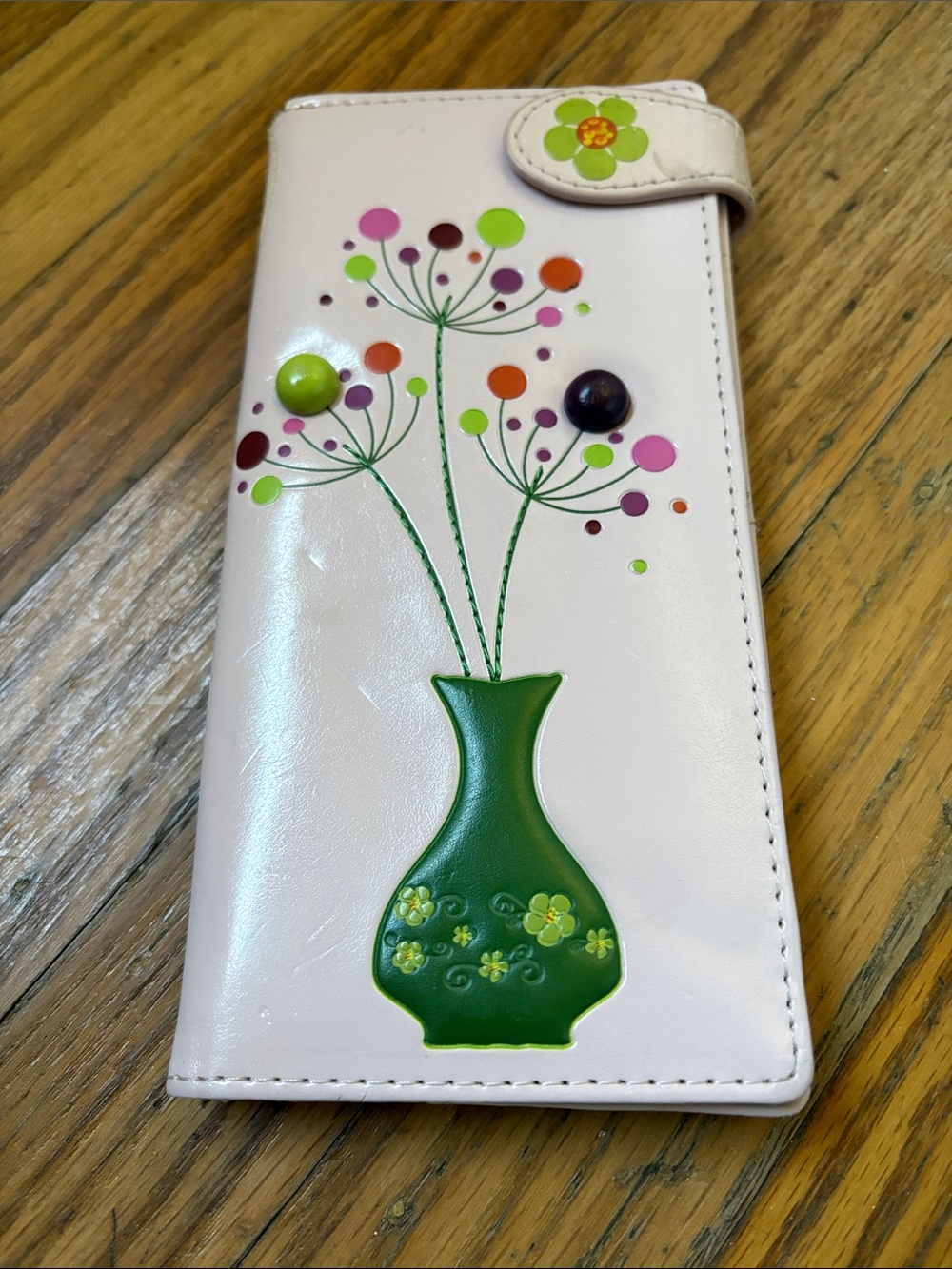 Shag Wear Floral Vase Print Wallet - Pink and Green